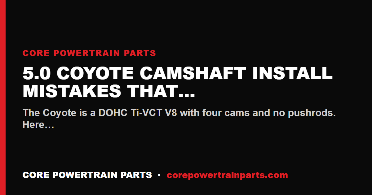 5.0 Coyote Camshaft Install Mistakes That Cost You the Engine