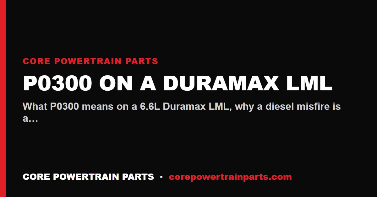 P0300 on a Duramax LML: Random Misfire and What Actually Causes It