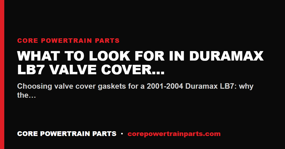 What to Look For in Duramax LB7 Valve Cover Gaskets
