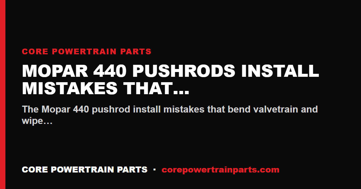 Mopar 440 Pushrods Install Mistakes That Cost You the Engine