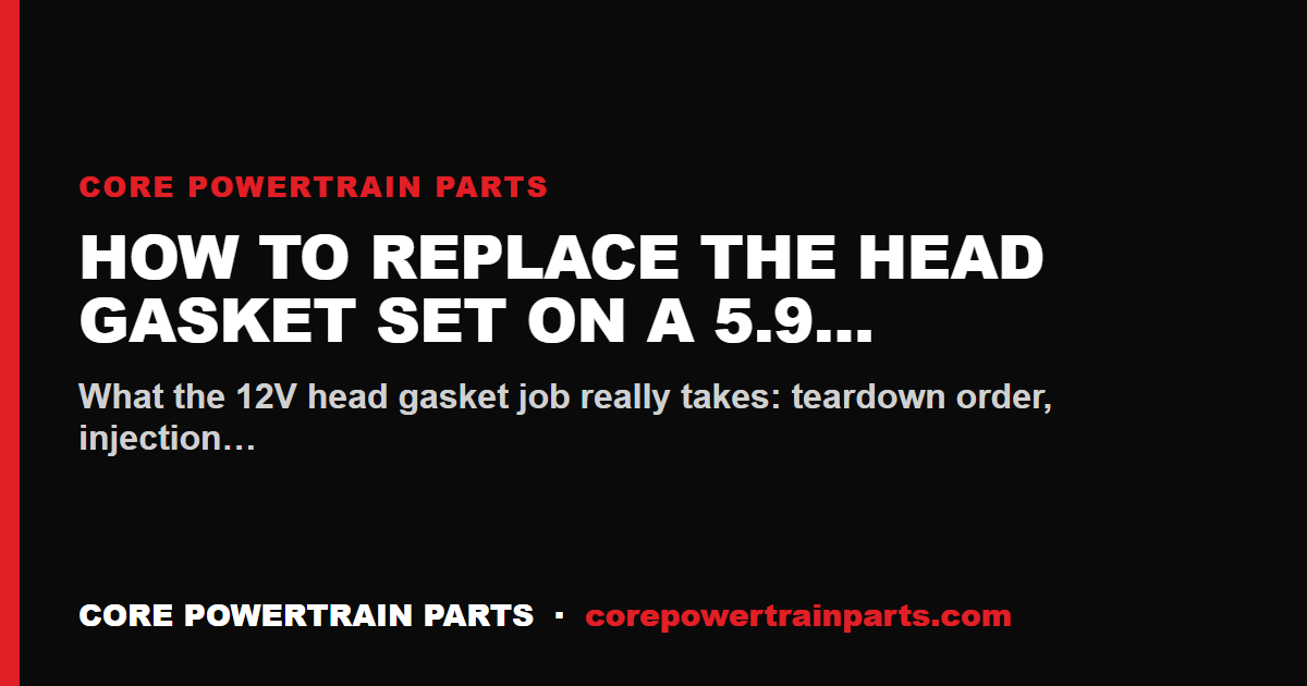 How to Replace the Head Gasket Set on a 5.9 Cummins 12V