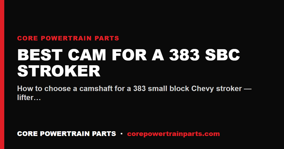 Best Cam for a 383 SBC Stroker — How to Pick the Grind That Fits Your Build