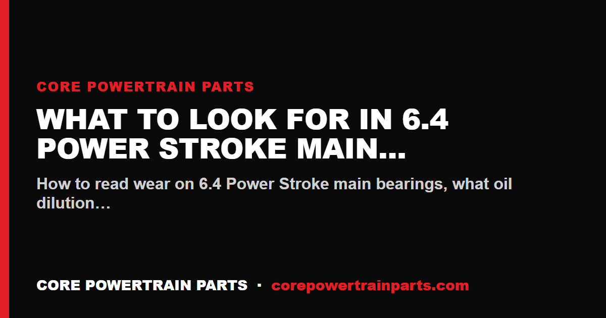 What to Look For in 6.4 Power Stroke Main Bearings
