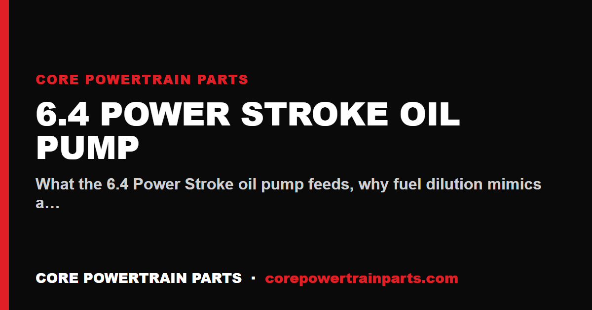 6.4 Power Stroke Oil Pump: OEM vs Aftermarket