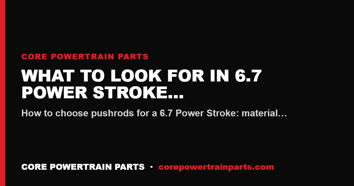 What to Look For in 6.7 Power Stroke Pushrods