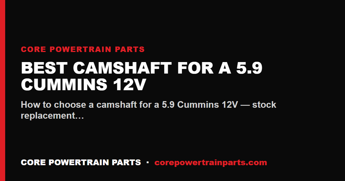 Best Camshaft for a 5.9 Cummins 12V