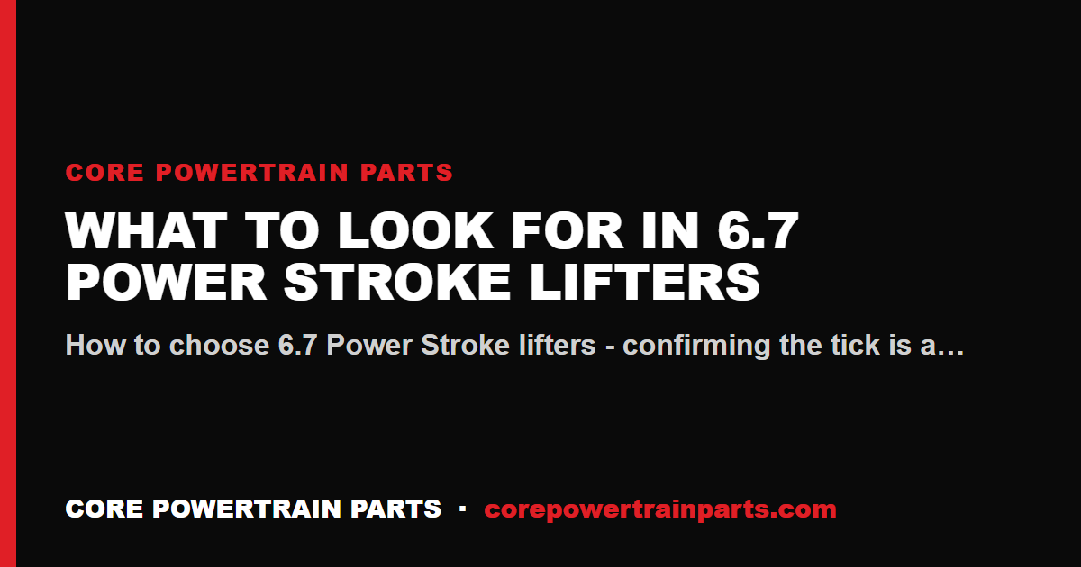 What to Look For in 6.7 Power Stroke Lifters