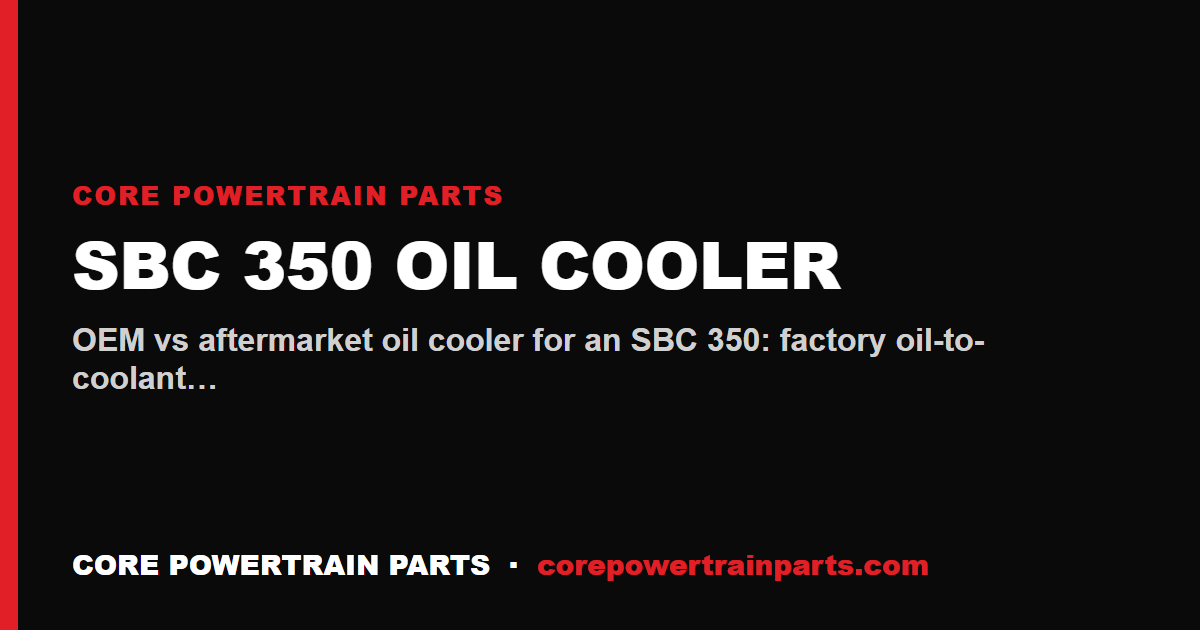 SBC 350 Oil Cooler: OEM vs Aftermarket