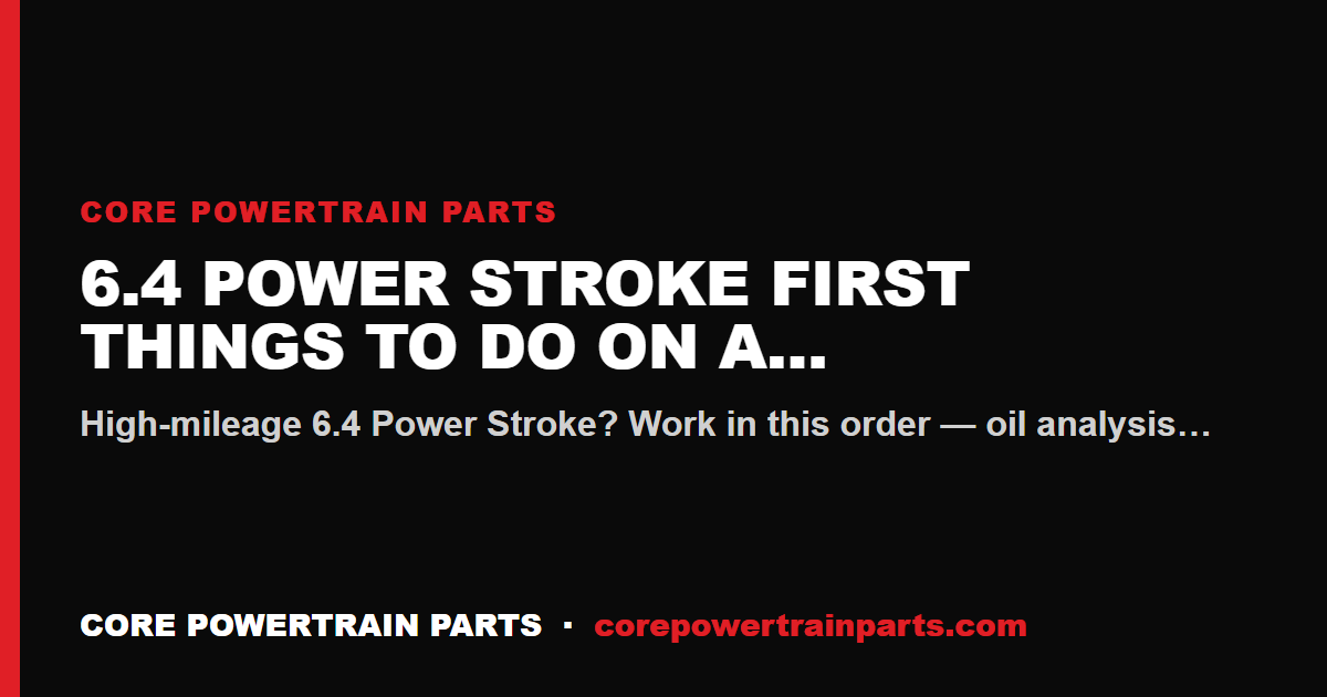 6.4 Power Stroke First Things To Do On a High-Mileage One