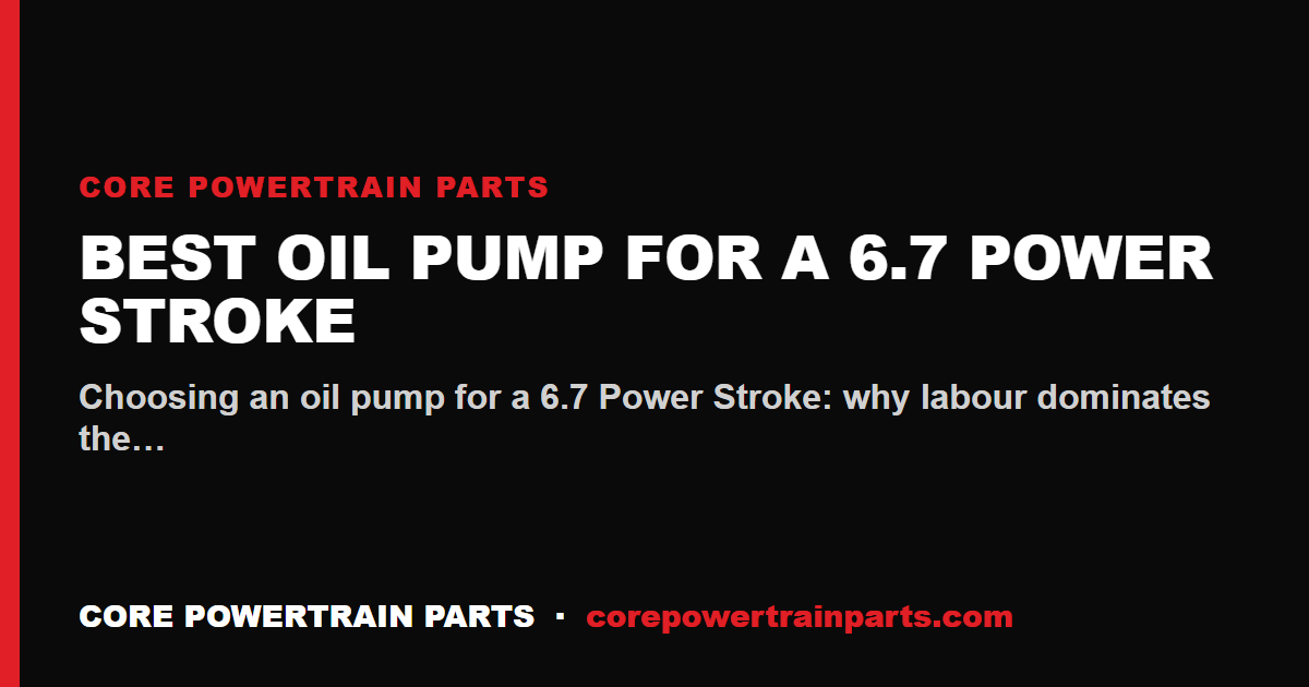 Best Oil Pump for a 6.7 Power Stroke