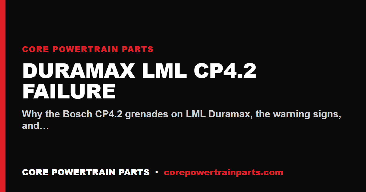 Duramax LML CP4.2 Failure: CP3 Conversion Is the Fix