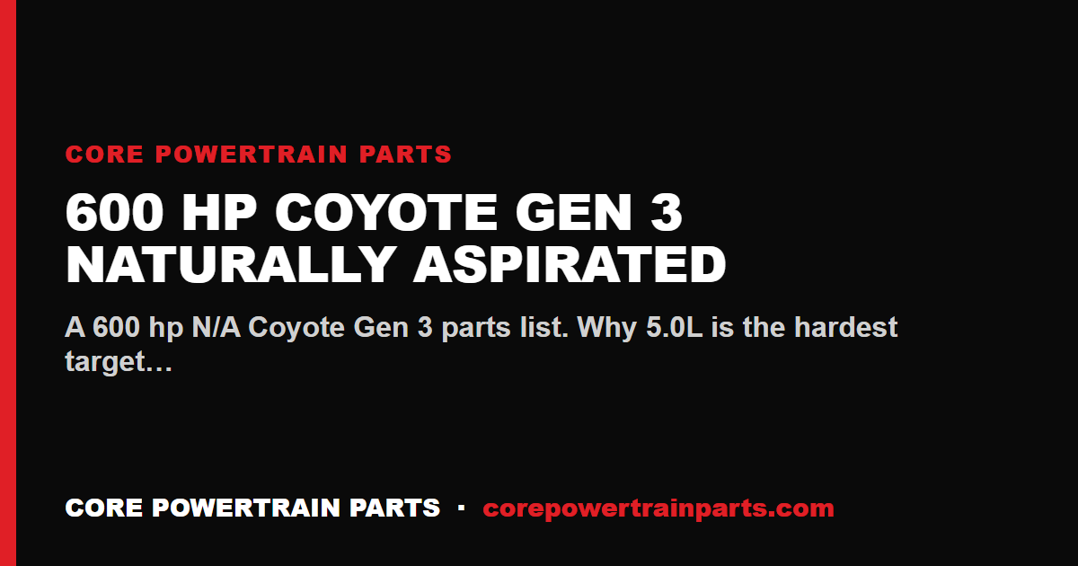 600 HP Coyote Gen 3 Naturally Aspirated — The Honest Parts List
