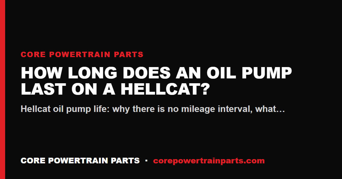 How Long Does an Oil Pump Last on a Hellcat?
