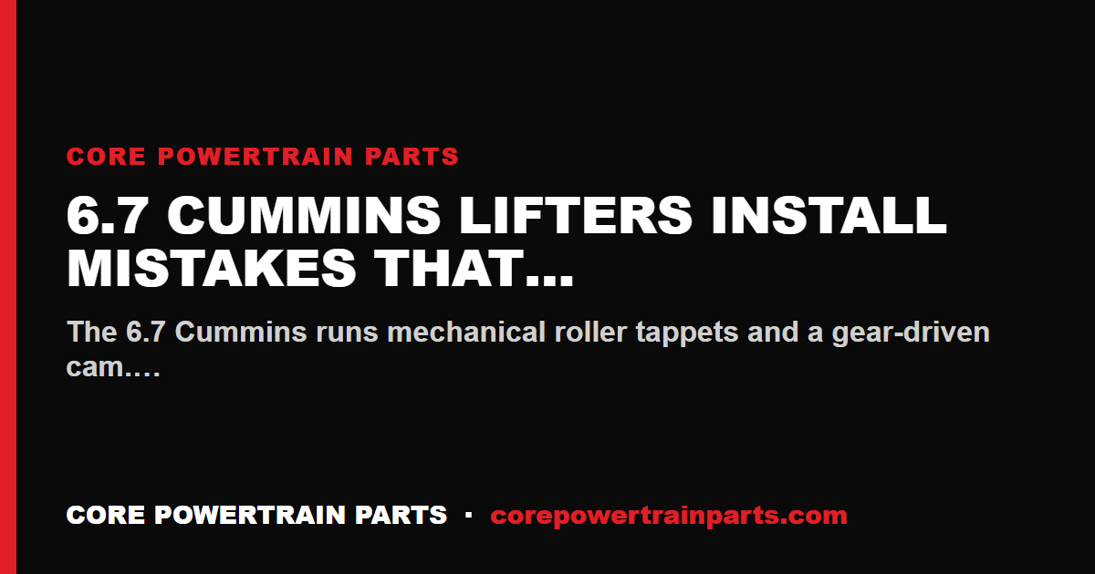 6.7 Cummins Lifters Install Mistakes That Cost You the Engine