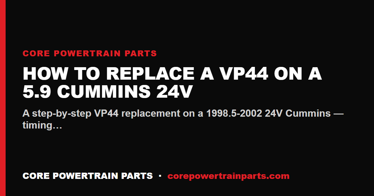 How to Replace a VP44 on a 5.9 Cummins 24V — Step by Step