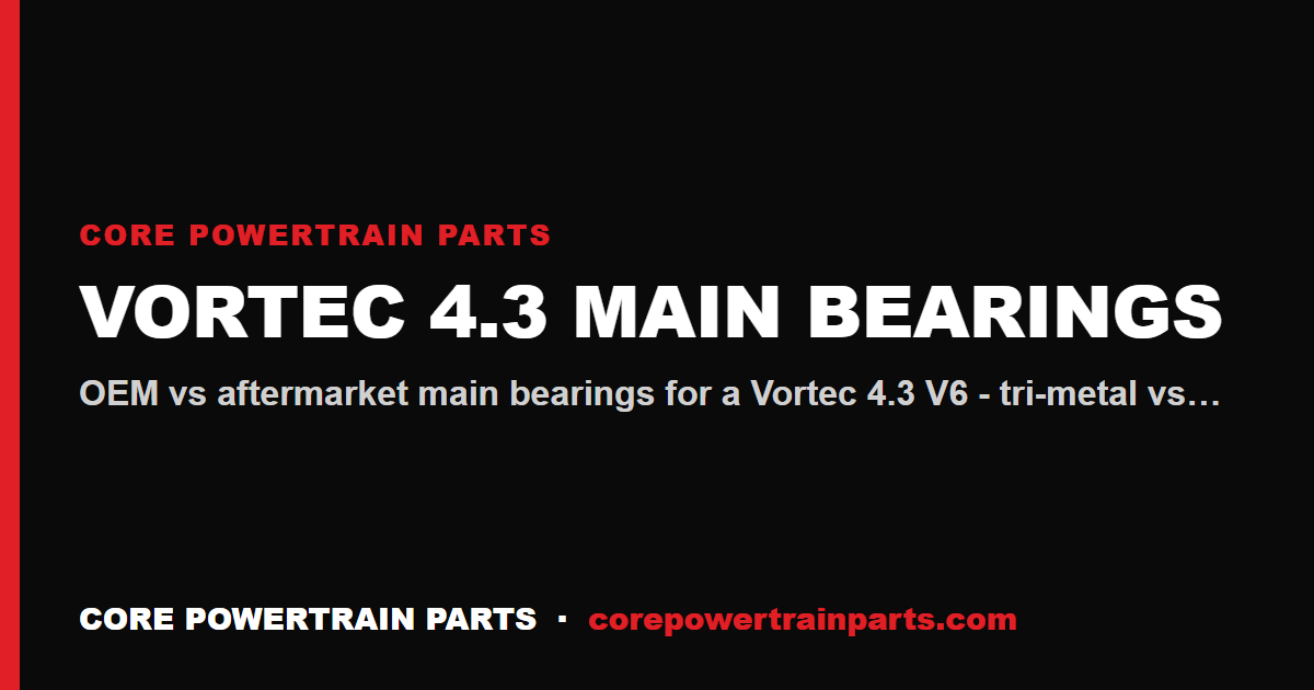 Vortec 4.3 Main Bearings: OEM vs Aftermarket