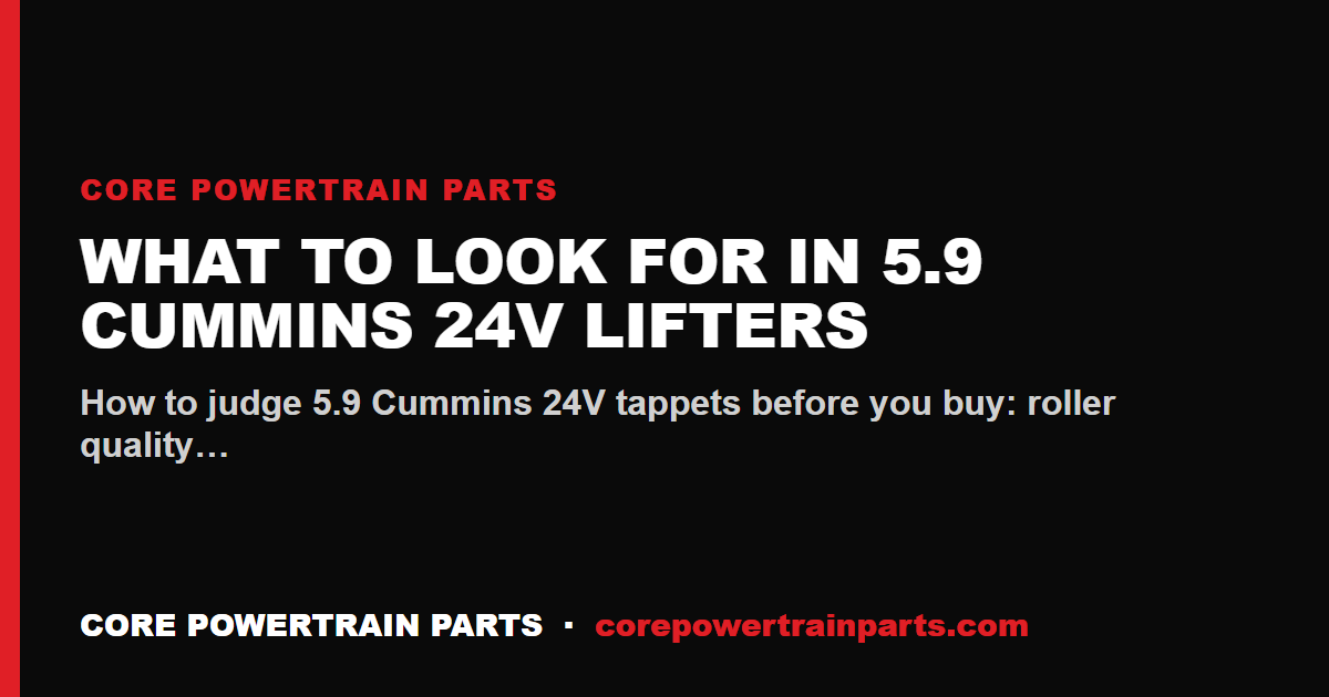 What to Look For in 5.9 Cummins 24V Lifters