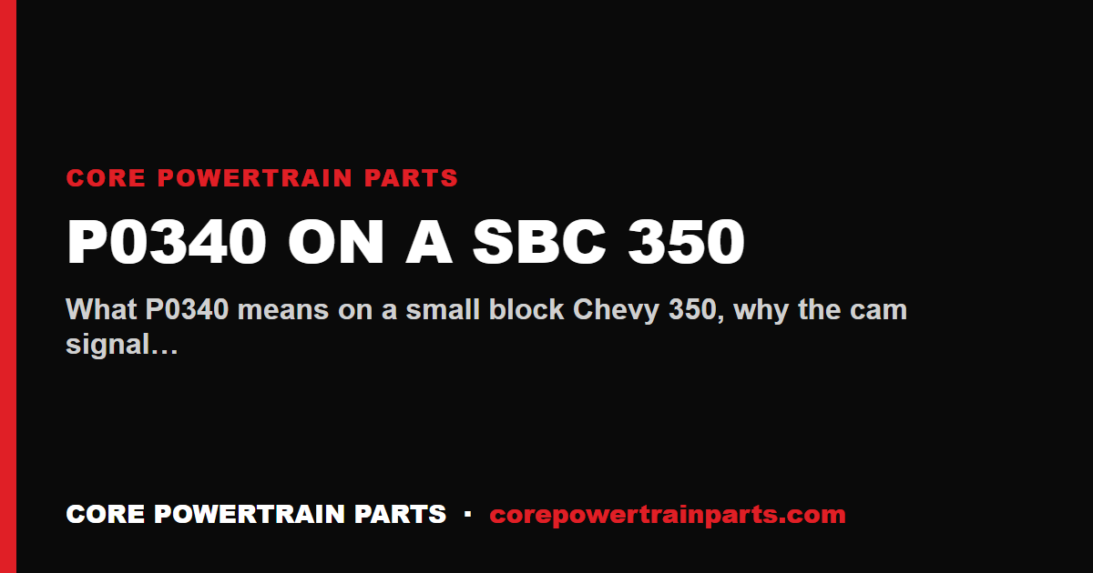 P0340 on a SBC 350: Camshaft Position Sensor and What Actually Causes It