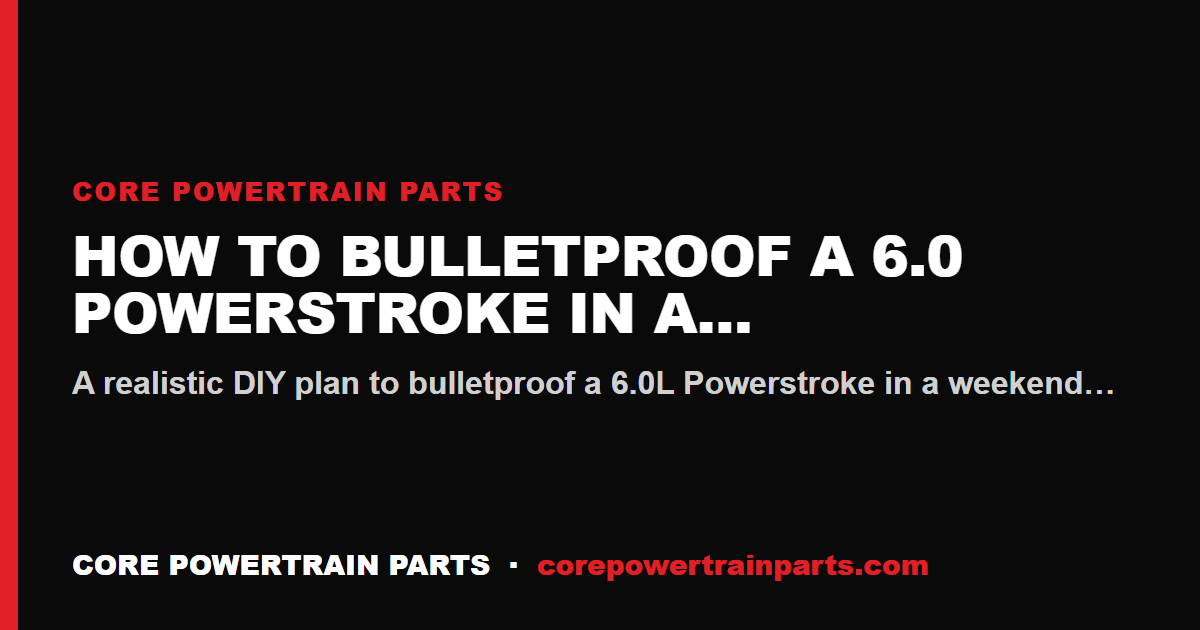 How to Bulletproof a 6.0 Powerstroke in a Weekend