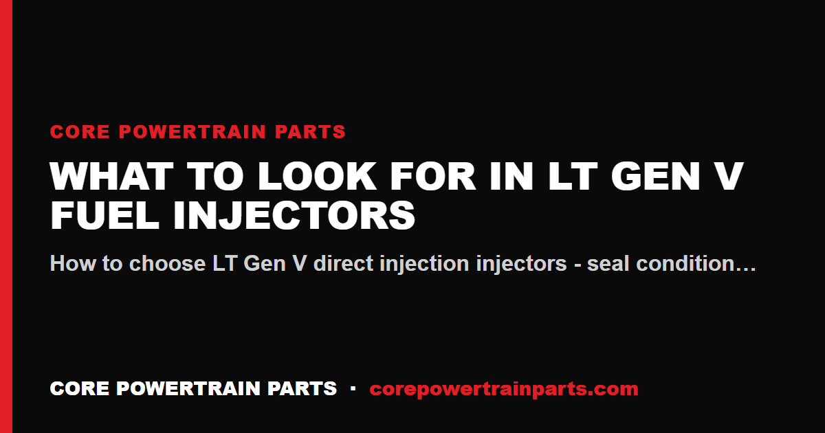 What to Look For in LT Gen V Fuel Injectors