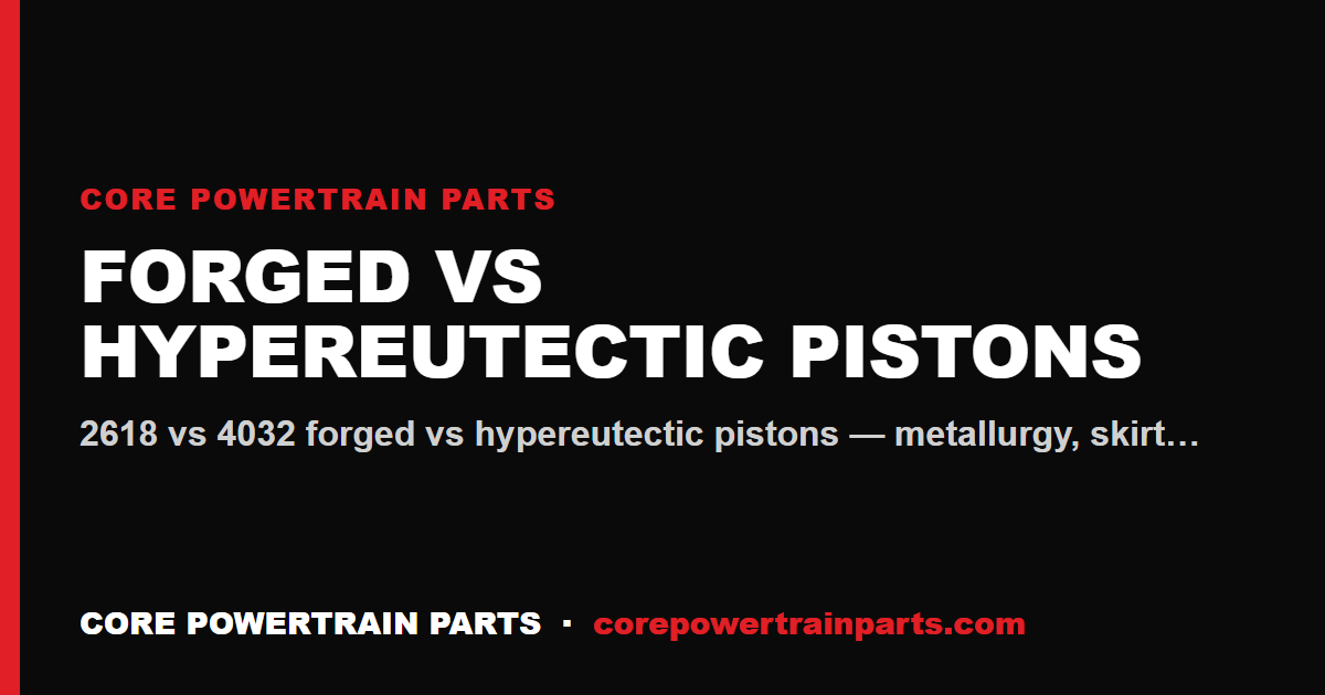 Forged vs Hypereutectic Pistons — When Each Makes Sense