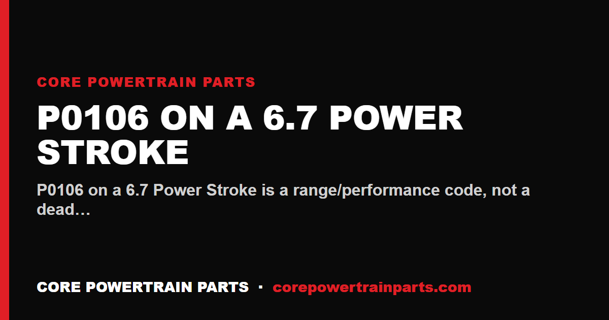 P0106 on a 6.7 Power Stroke: MAP Sensor Range and What Actually Causes It