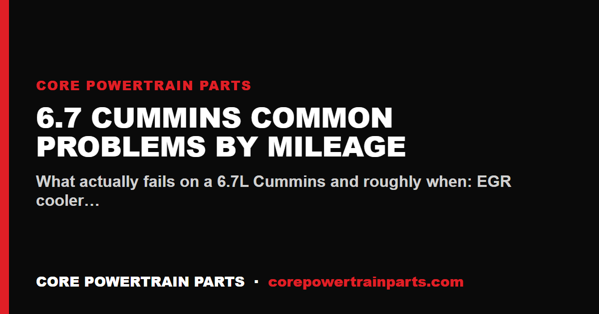 6.7 Cummins Common Problems by Mileage