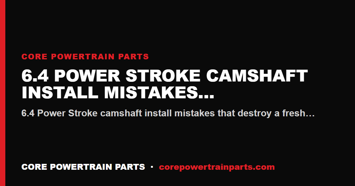 6.4 Power Stroke Camshaft Install Mistakes That Cost You the Engine