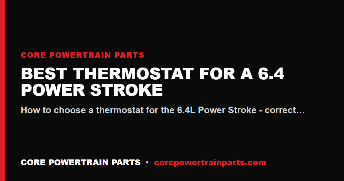 Best Thermostat for a 6.4 Power Stroke