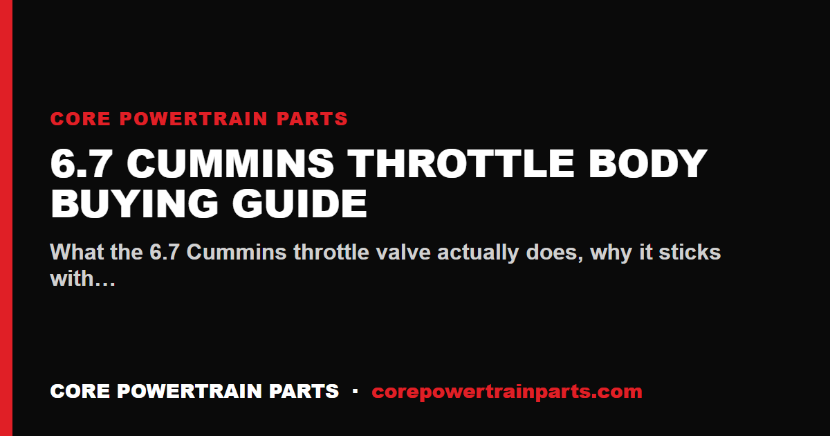 6.7 Cummins Throttle Body Buying Guide