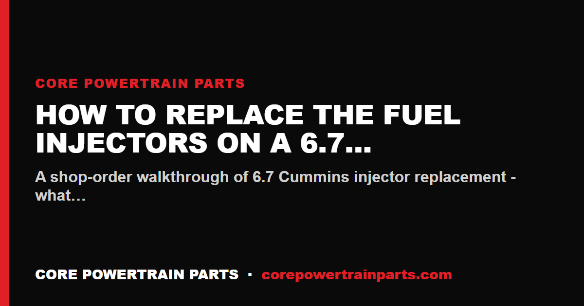 How to Replace the Fuel Injectors on a 6.7 Cummins