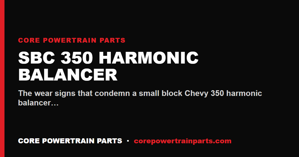 SBC 350 Harmonic Balancer: How to Tell When It Is Worn Out