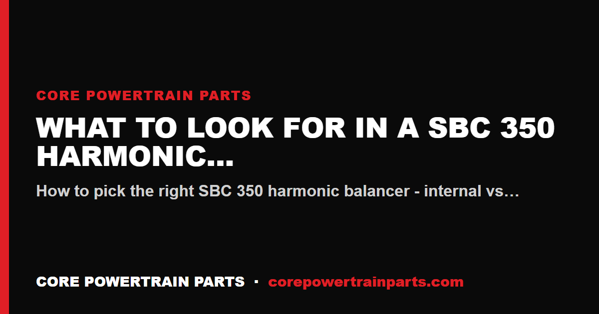 What to Look For in a SBC 350 Harmonic Balancer