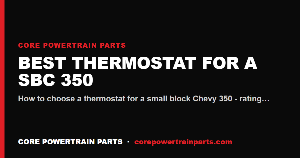 Best Thermostat for a SBC 350