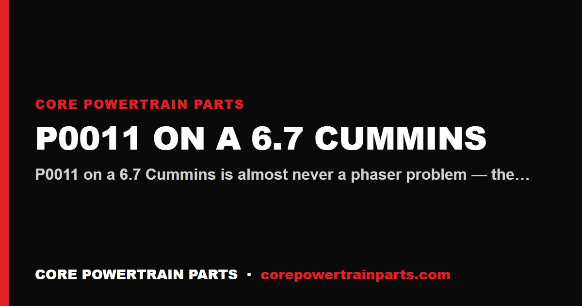 P0011 on a 6.7 Cummins — Cam Timing Over-Advanced and What Actually Causes It