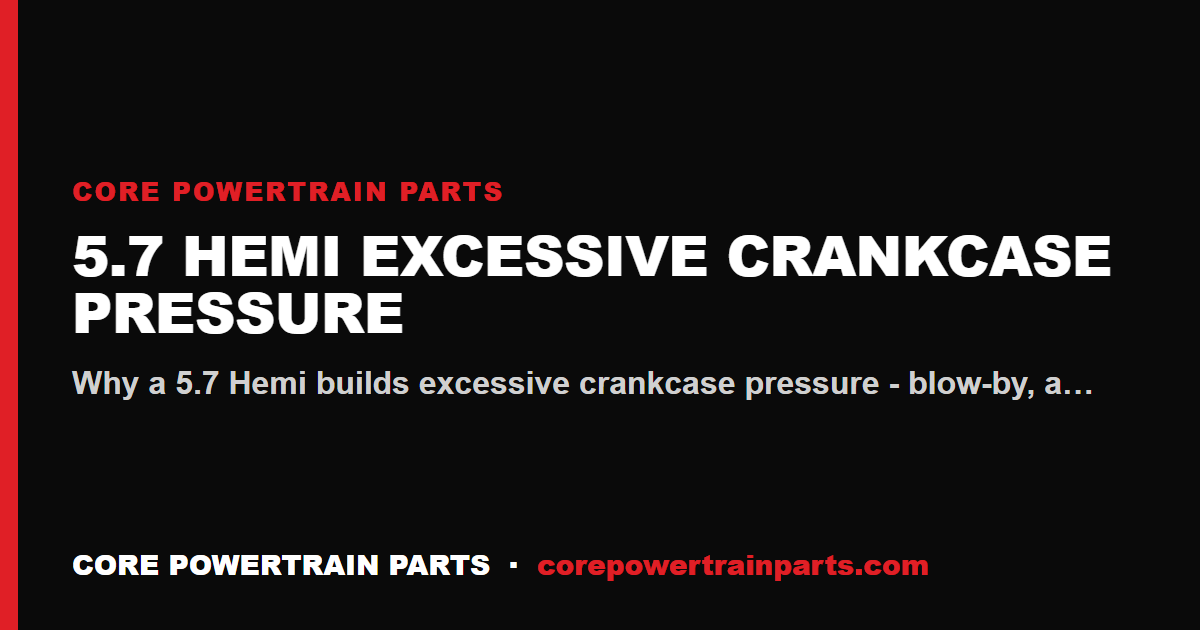 5.7 Hemi Excessive Crankcase Pressure: Causes, Diagnosis and Fixes