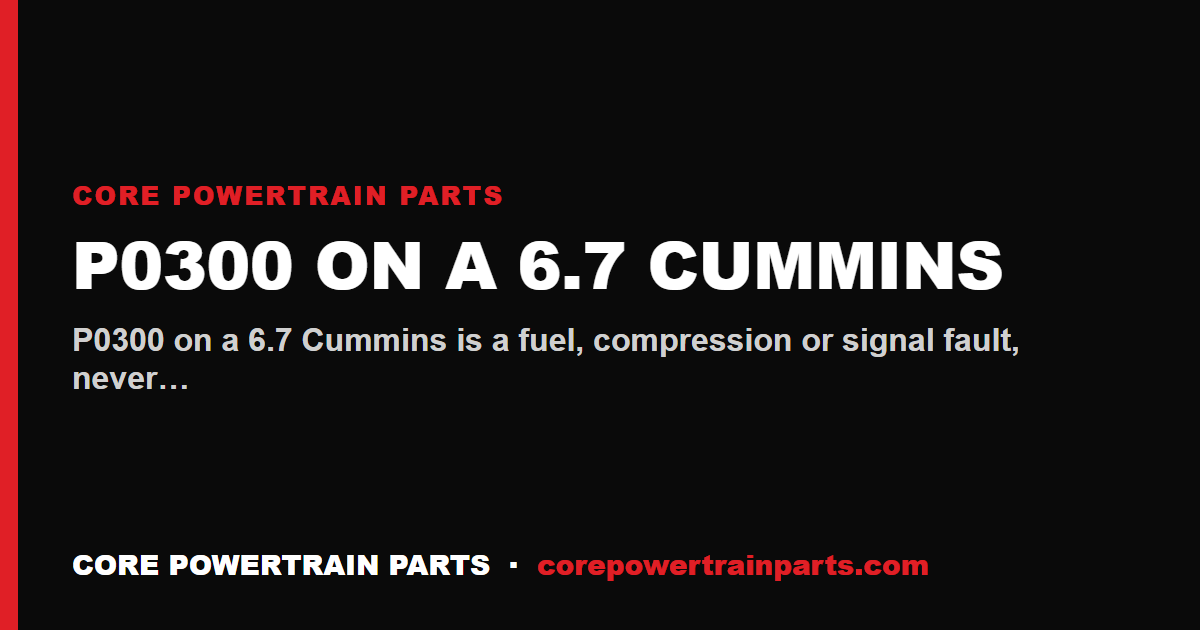 P0300 on a 6.7 Cummins — Random Misfire and What Actually Causes It