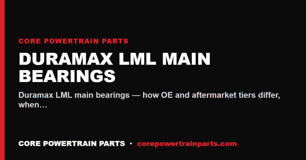 Duramax LML Main Bearings: OEM vs Aftermarket