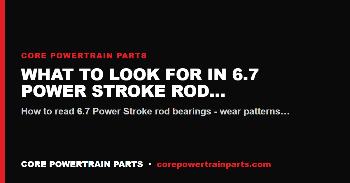 What to Look For in 6.7 Power Stroke Rod Bearings