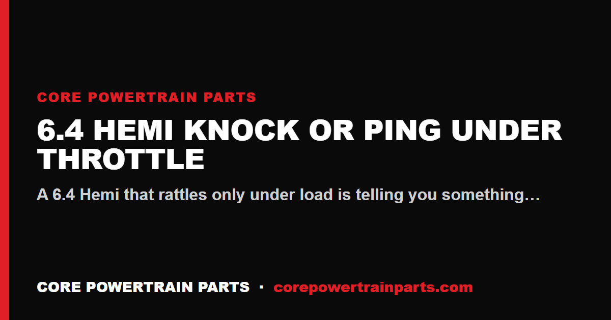 6.4 Hemi Knock or Ping Under Throttle: Causes, Diagnosis and Fixes