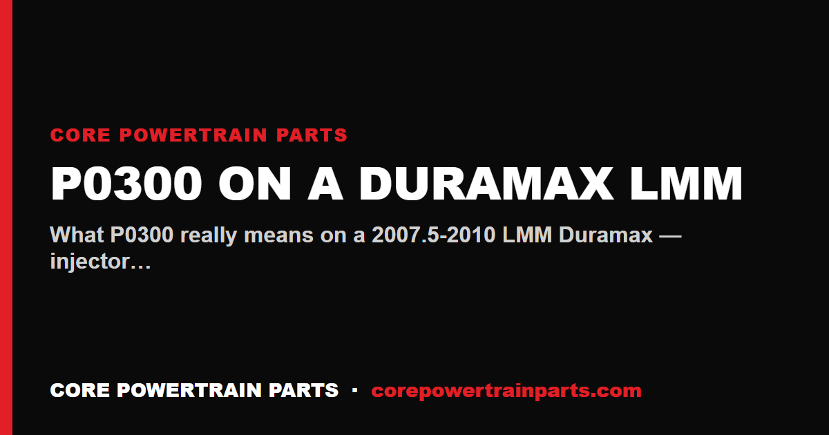 P0300 on a Duramax LMM: Random Misfire and What Actually Causes It