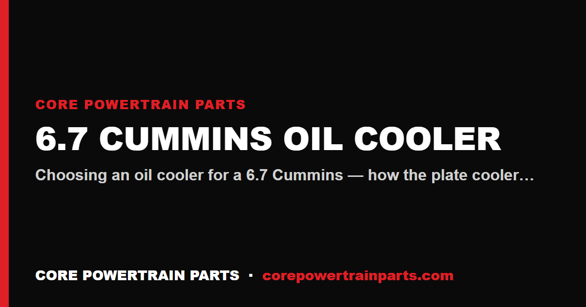 6.7 Cummins Oil Cooler: Which Brands Are Worth It