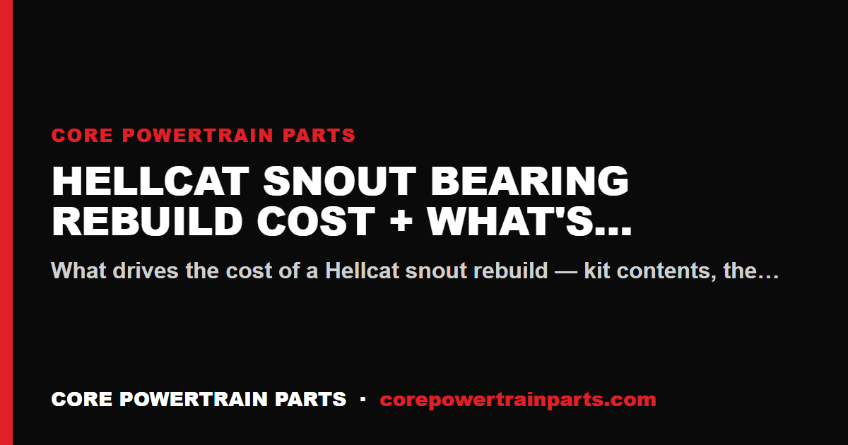 Hellcat Snout Bearing Rebuild Cost + What's Actually in the Kit