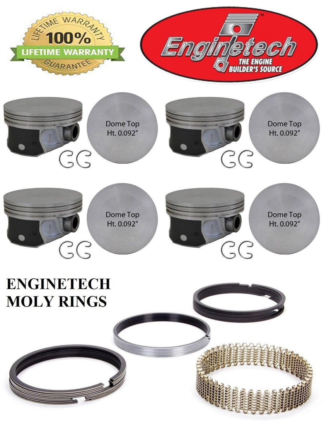 Enginetech Pistons & Rings for 5.7 Hemi 2009-2016