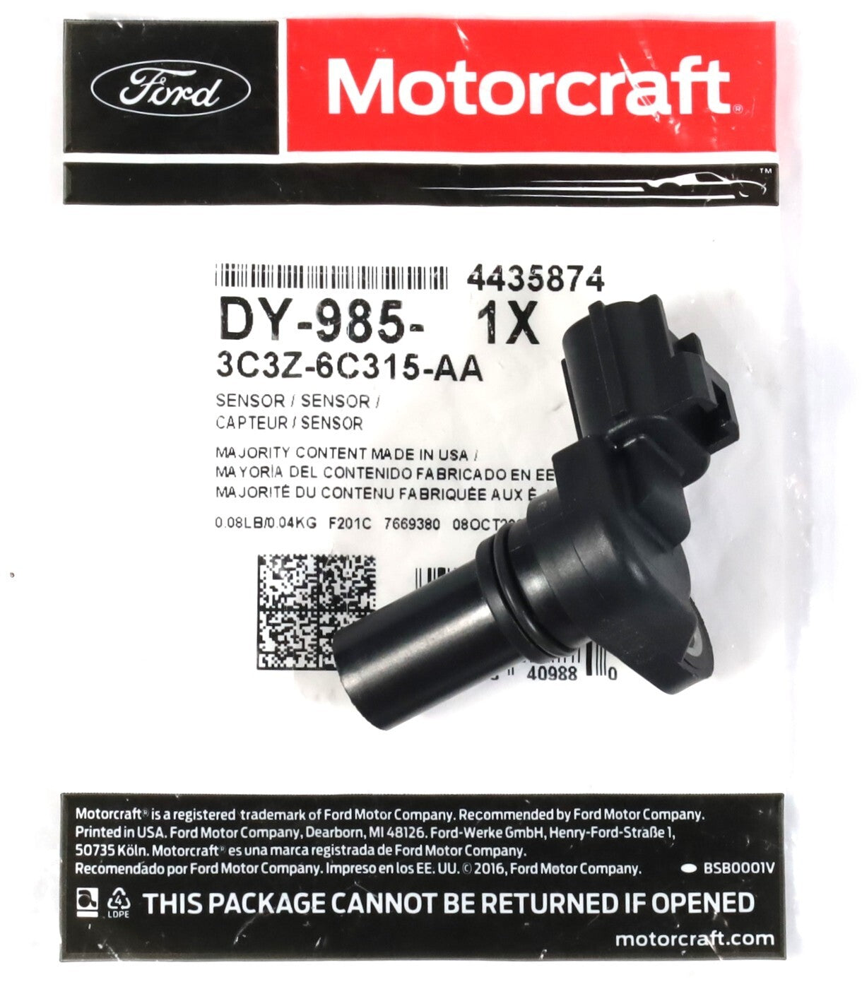 Motorcraft Crankshaft Position Sensor for 6.4 Power Stroke 2008-2010