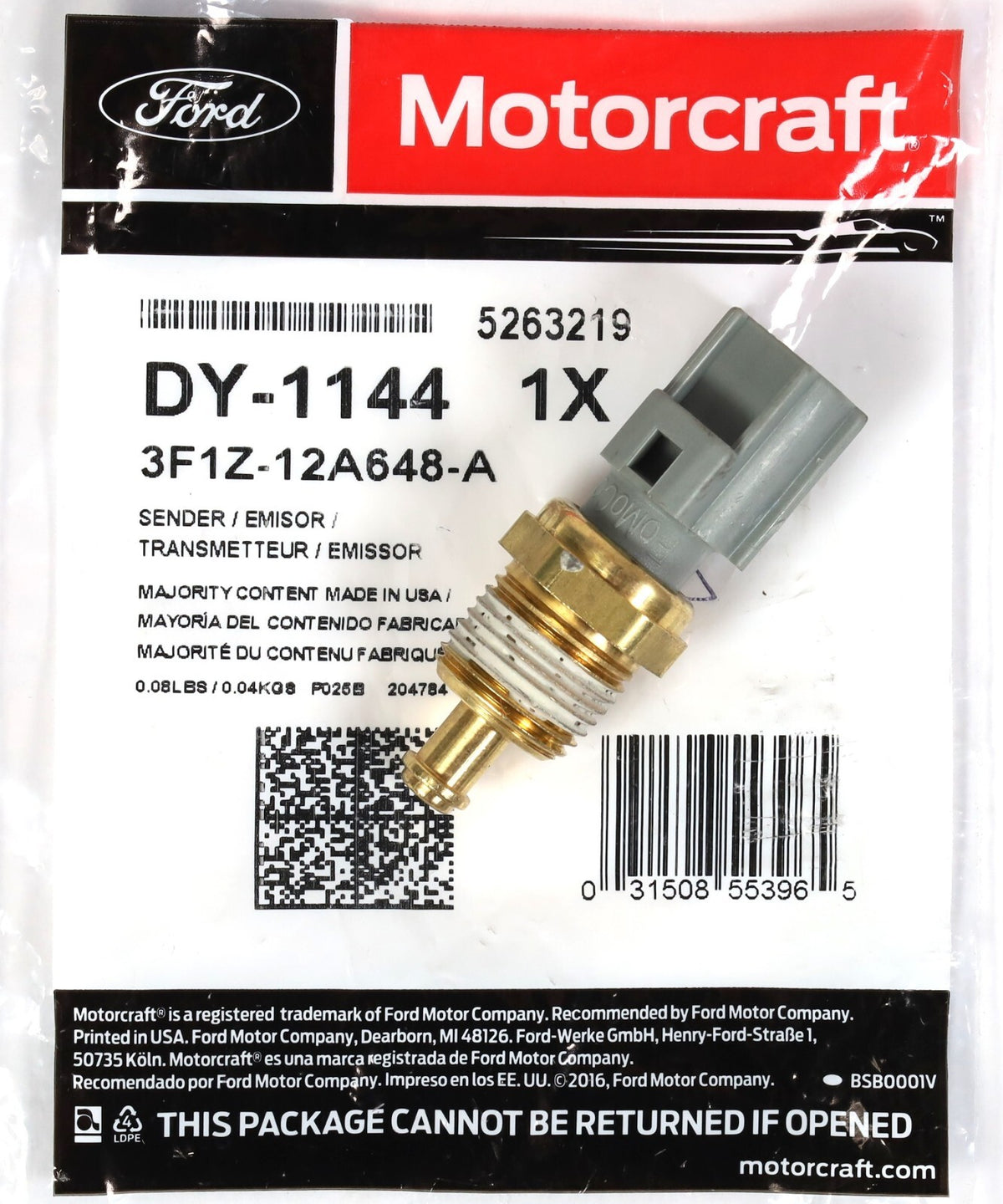 Motorcraft Coolant Temperature Sensor for 7.3 Power Stroke 1994-2003