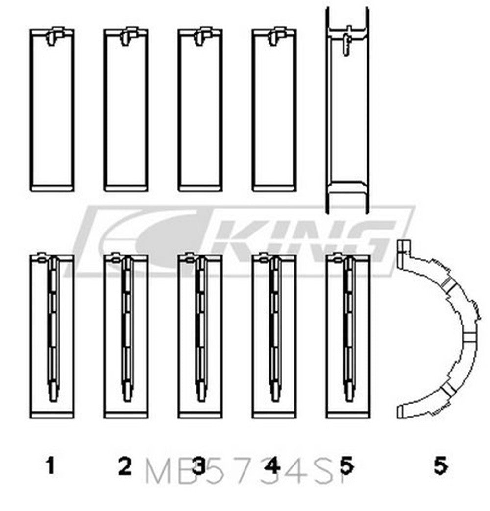 King Main Bearings for Ford 5.0 Coyote 2011-2016