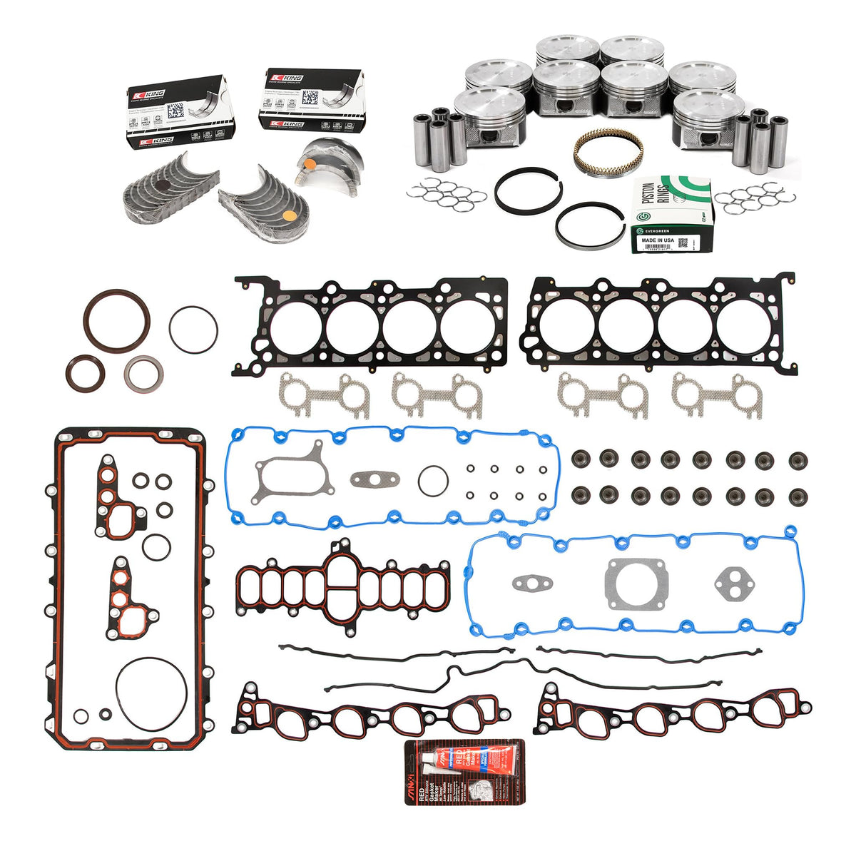 Evergreen Pistons & Rings for Ford Modular 4.6/5.4 1991-2014