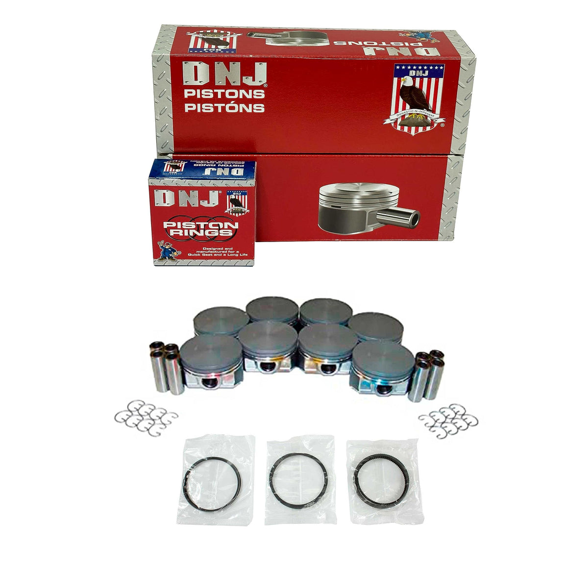 DNJ Pistons & Rings for LS Gen III 4.8/5.3/5.7/6.0 1997-2007