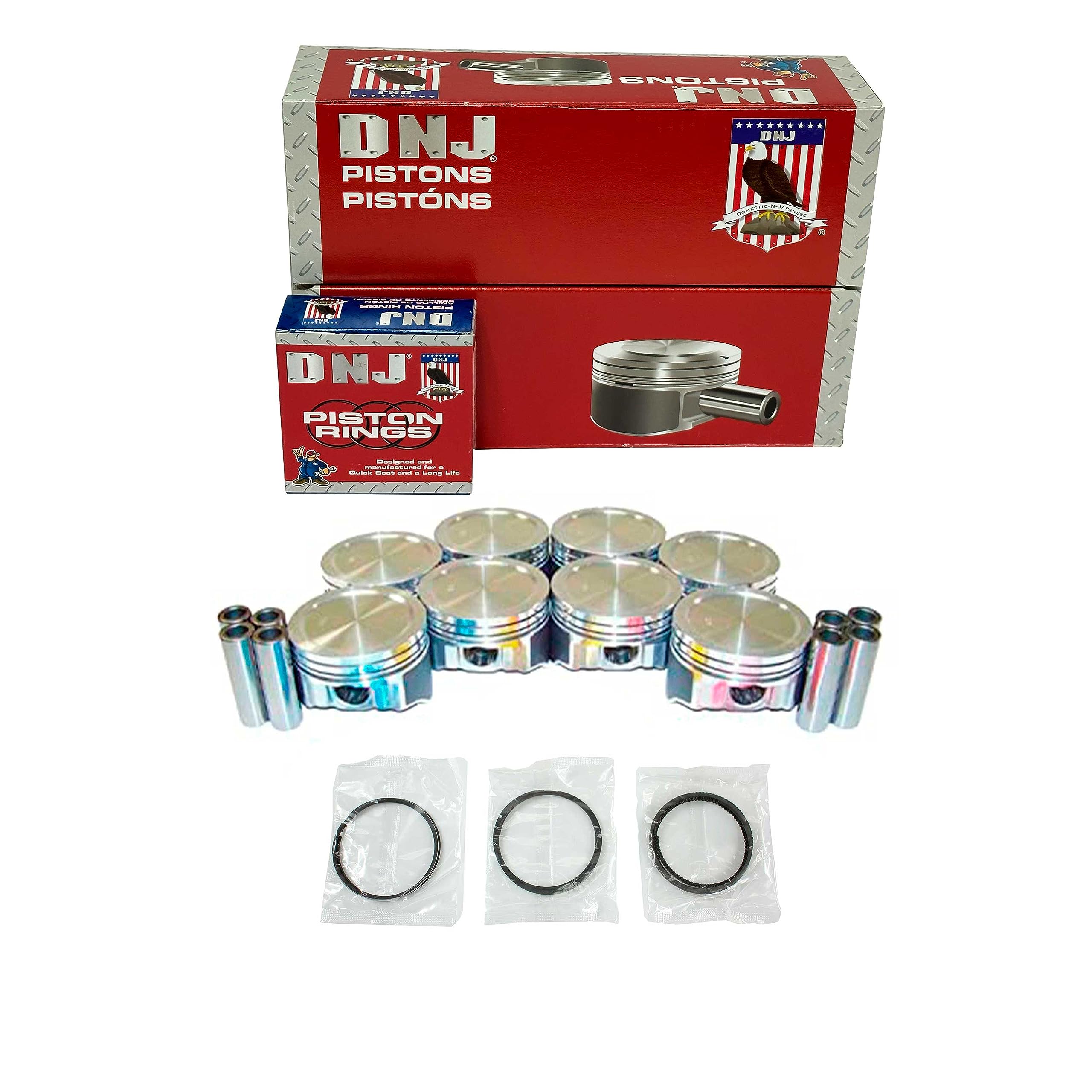 DNJ Pistons & Rings for LS Gen III 4.8/5.3/5.7/6.0 1999-2004